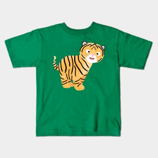 Cute happy tiger cub cartoon Kids T-Shirt